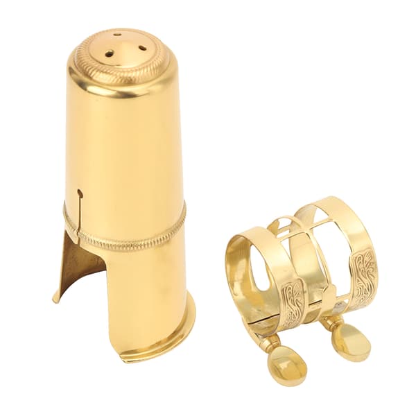 Tenorsaksofon Munnstykke Metallklipshette Gylden Musikkinstrument Erstatningssett