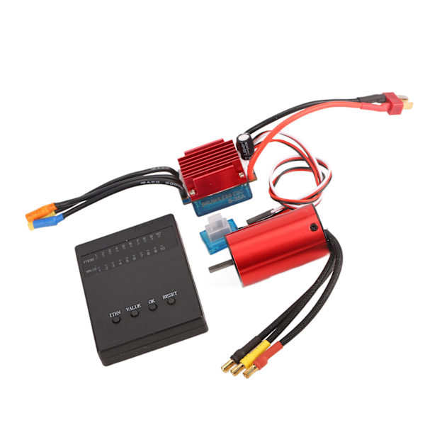 4400KV Borstlös Motor Set Aluminiumlegering Plast 35A Elektronisk Hastighetsregulator Programmeringskort för Traxxas 1/12 RC Bil
