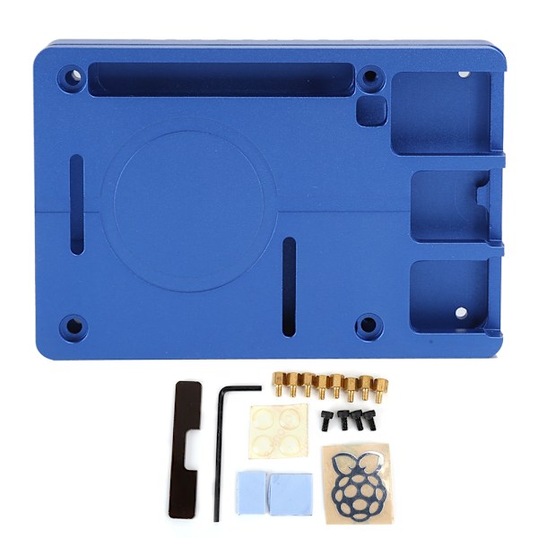 Aluminum Alloy Case for Raspberry Pi 4 Model B Passive Cooling Shell Computer AccessoriesBlue