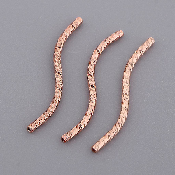 7 x 20 st Tvinnade Nudeltuber Böjda Smyckesfynd Roséguld 1,3 x 30 mm