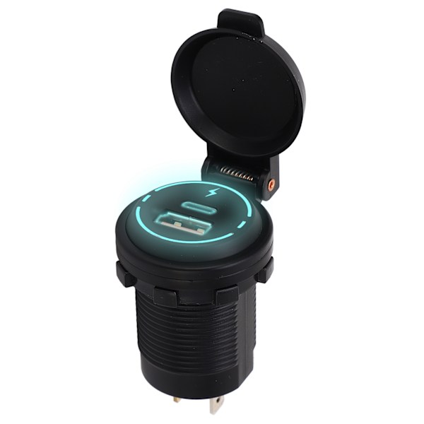 12V USB-laddare PD Typ QC 3.0 IP66 Vattentät Snabbladdning Intelligent Identifiering för Motorcykel Båt RV ATV