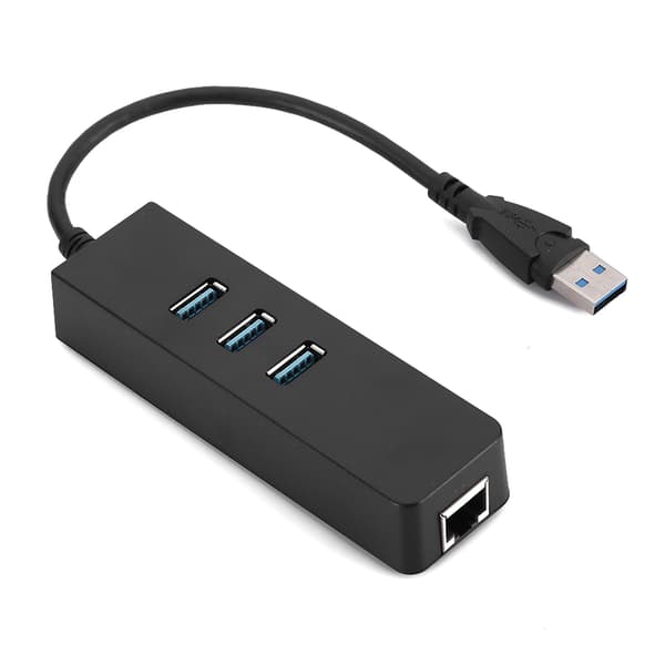 DM HE27 RTL8153 USB 3.0 Ethernet Konverter Adapter med 3 Port 3.0 HUB til RJ45 Driverfri