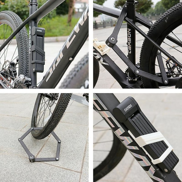 Ultrasikker 85 cm sammenleggbar sykkellås for sykkel, motorsykkel og dør - bærbar og holdbar