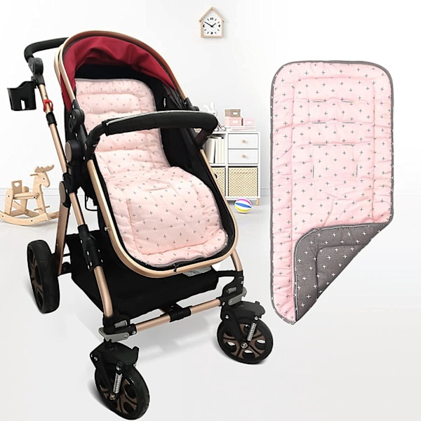 1 st Baby Sittdyna, Universal Andningsbar Barnvagnsmadrass, Barnvagnskudde för Barnvagnar 100% Bomull, 34x78cm (val Ballong (tjock))