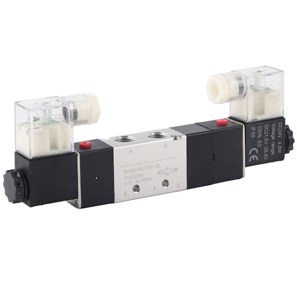 DC 24V BSP 1/4 Normalt stängd 3-positions 5-vägs pneumatisk magnetventil 0,15-0,8MPa 4V230-08P