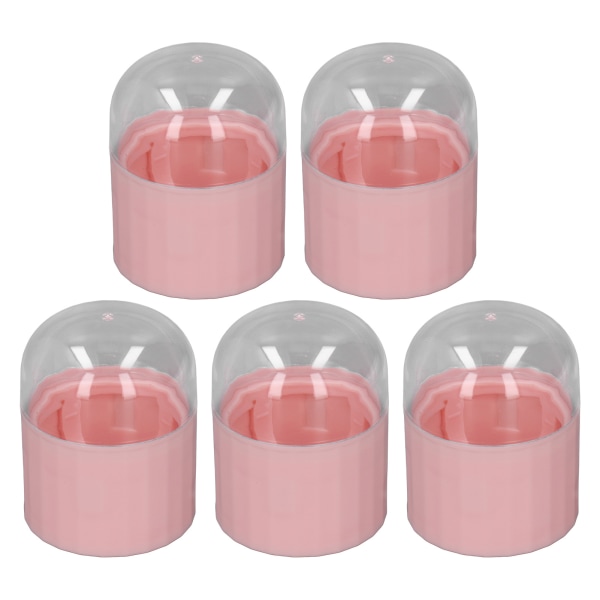 5 sæt Makeup Svamp Opbevaringsboks Støvtæt åndbar Beauty Makeup Blender Case med Holder Pink