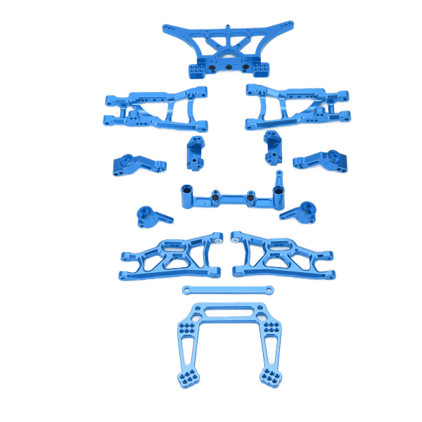 1/10 RC Metal Upgrade Tilbehør til TRAXXAS RC Forreste Bagerste Oplehængsarm Styrekop Sæt til TRAXXAS SLASH 2WDBlue