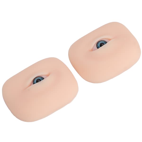 1 par blød silikone øjenmodel fleksibel 5D til øvelse af piercing, sutur, makeup, undervisningsinstruktioner, blå øjeæble