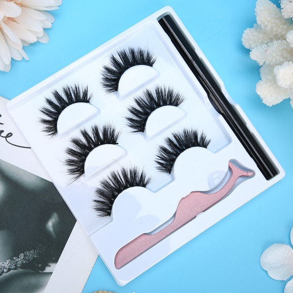 3 par lösögonfransar flytande eyeliner set Vattenfast ögonmakeup-verktyg3D-03