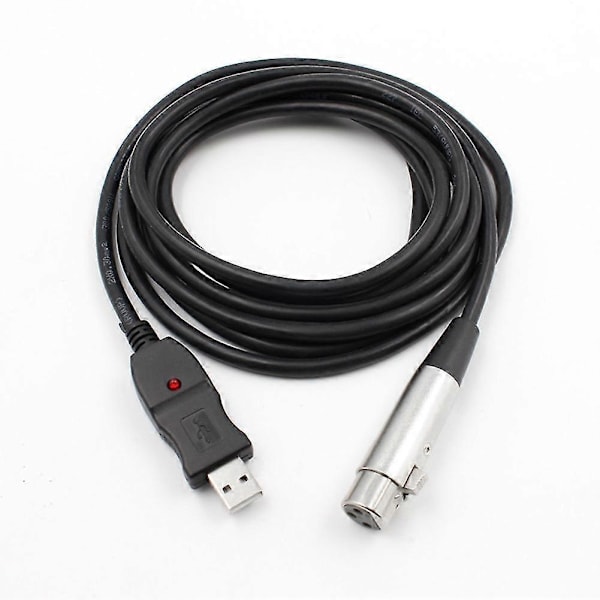 AGPtek 3M USB Han til XLR Hun Mikrofon USB MIC Link Kabel Ny-B15