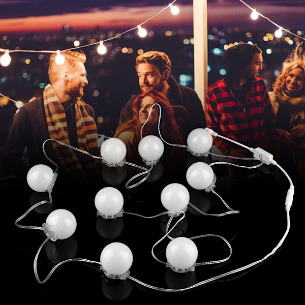 LED-sminkspegellampor sminkbelysningssats med 10 glödlampor smink spegellampor kit