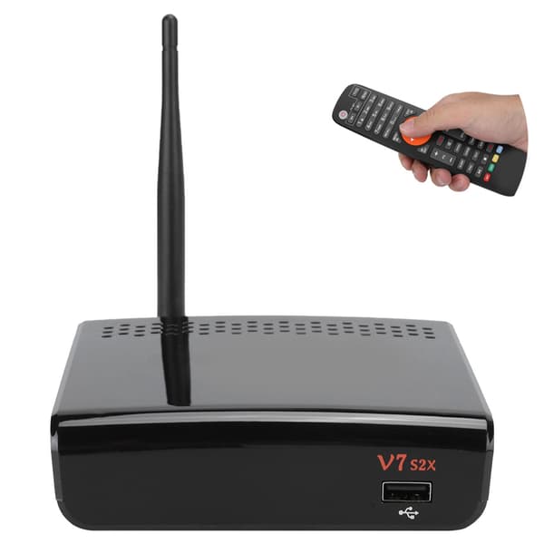 Højkvalitets Set Top Box STB udstyrstilbehør understøtter til DVBs S2/S2X 100240V (sort US)