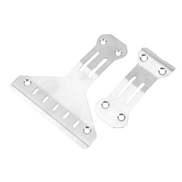 RC Chassis Armor Rustfrit Stål Sølv Forreste Bageste RC Karosseribeskyttelse til Tamiya XV 02 Pro 58707 1/10 RC Bil