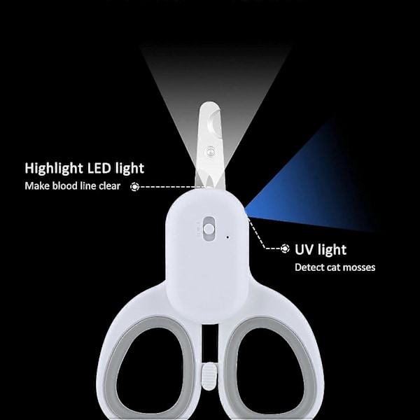 Kattnagelklippare, Bärbar Nagelklippare Kattnagelklippare, LED Husdjursnagelklippare med Lampa, Professionell