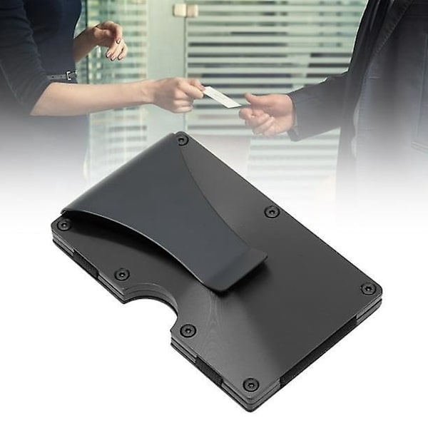 Businesskort Holder i Rustfrit Stål med Pengeclips