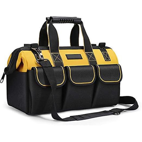17 tommer værktøjstaske organizer, 36×17×25 cm værktøjstaske, med justerbar skulderrem værktøjstaske organizer til gør-det-selv og opbevaring af udstyr med skulder S