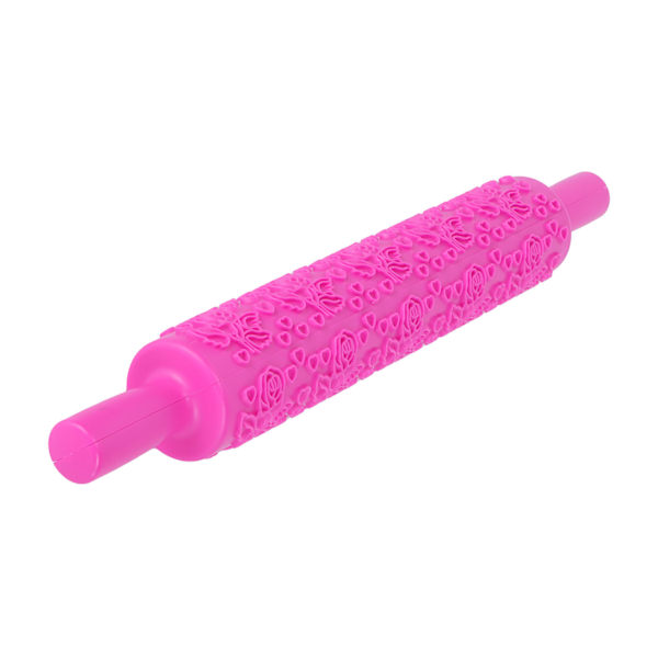 Fondant Kjevle Plast Embossed Roller for Cookies Biscuits Pastry Cake DecorationRose