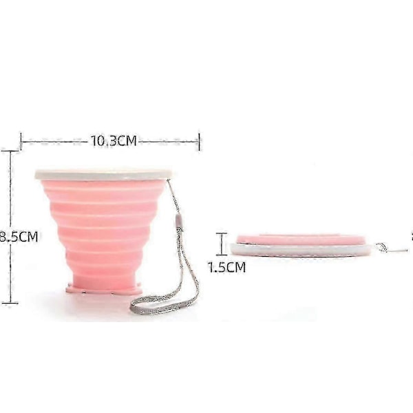 Hopfällbar Resemugg Silikon Vikbara Vattenmuggar Med Lock Återanvändbar Mugg Rosa