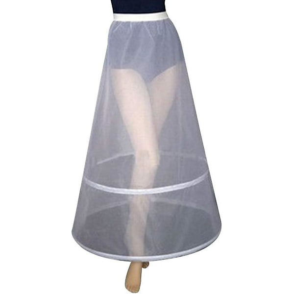 Brudepetticoat, Ettlags Elastisk Empire Midje Brudekjole Crinoline Underskjørt 2 Ringer A-Linje Ankel-Lengde Full Underskjørt