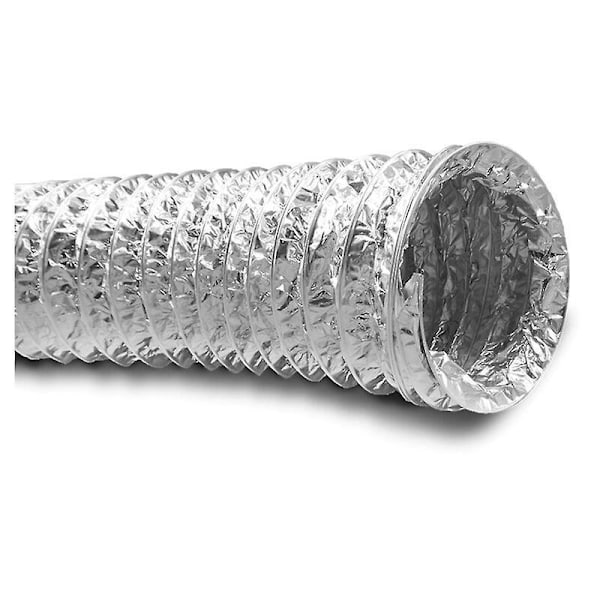 100mm, 2m fleksibelt eksosrør i aluminium, viftetilbehør, eksoskanal