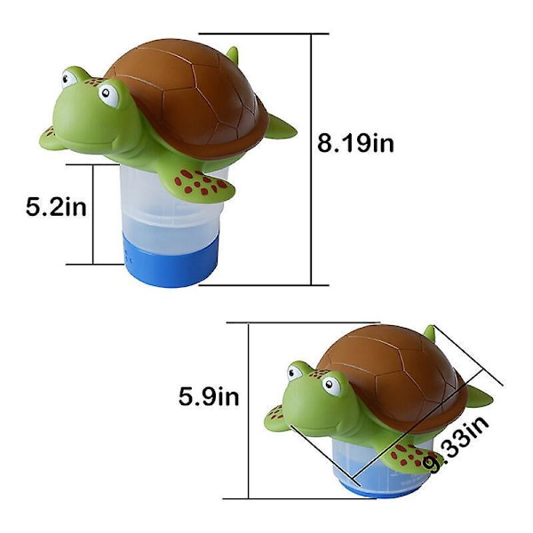 Sköldpadda Klor Dispenser Hopfällbar Flytande Pool Dispenser för Inomhus Utomhus Pool,
