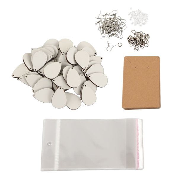 Sublimering Örhängen Blanks Set 250 Styck Vattendroppar Örhängen Örhänge Örhänge Kartong Thermal Transfer Örhängen Set
