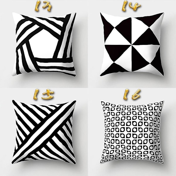 Sett med 16 stk Putetrekk Enkle Firkantede Putetrekk Dekorasjon for Sofa Stue Soverom Kontor 45x45cm