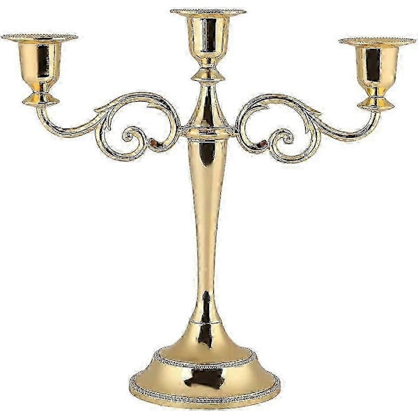 Trehövdad ljusstake i legering, heminredning (silver) 1 st guld