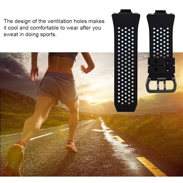 Silikon sportsarmband erstatning for Fitbit ionic farge stropp svart og grå
