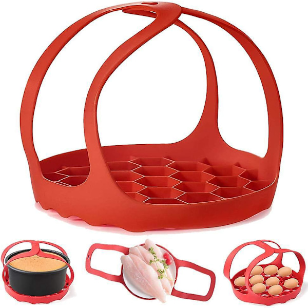 Silikon Sling Bakform 6Qt/8Qt Instant Pot/Ninja Foodi/Multifunktionell Köksmaskin Anti-skållnings Bakform Ångkokare Lyftställ, BPA-fri Silikon Äggkokare