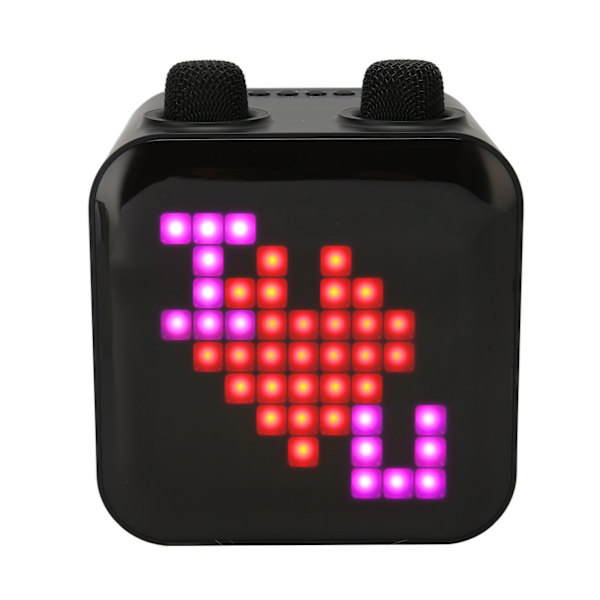 Bärbar Karaoke Högtalarsystem Karaoke Maskin med 2 Trådlösa Mikrofoner Typ C Bluetooth Högtalare med RGB Ljus