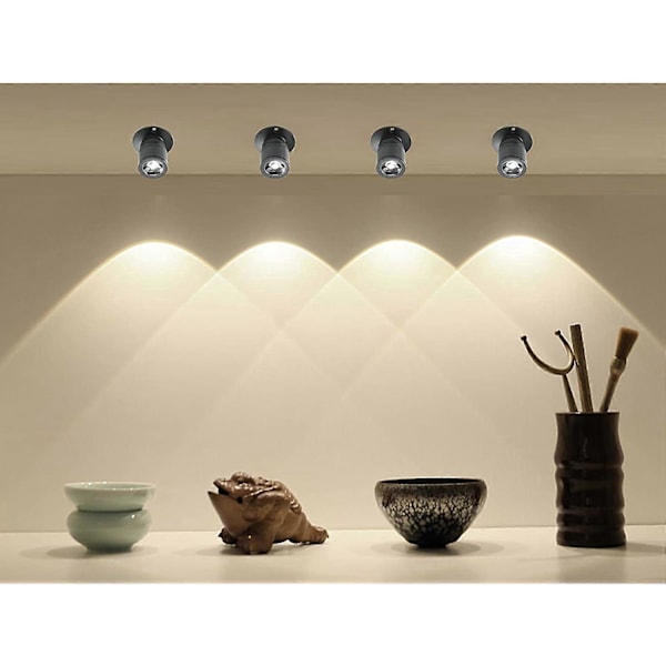Mini Infälld Downlight, 1W Liten Infälld Mini Spotlight LED Takspotlight med Transformator för Vinskåp/Smyckeskåp/Vardagsrum/Garderob,