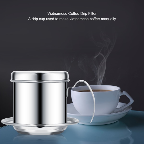 Rustfritt stål kopp vietnamesisk kaffedrypp Filter Maker Infuser Home Sliver