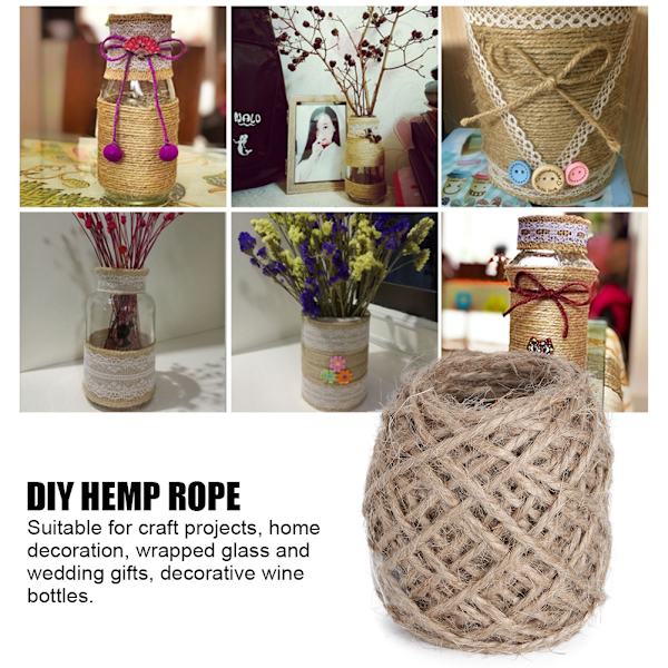 DIY hamp reb tråd naturlig jute snor ledning til fest bryllup gave håndværk dekoration