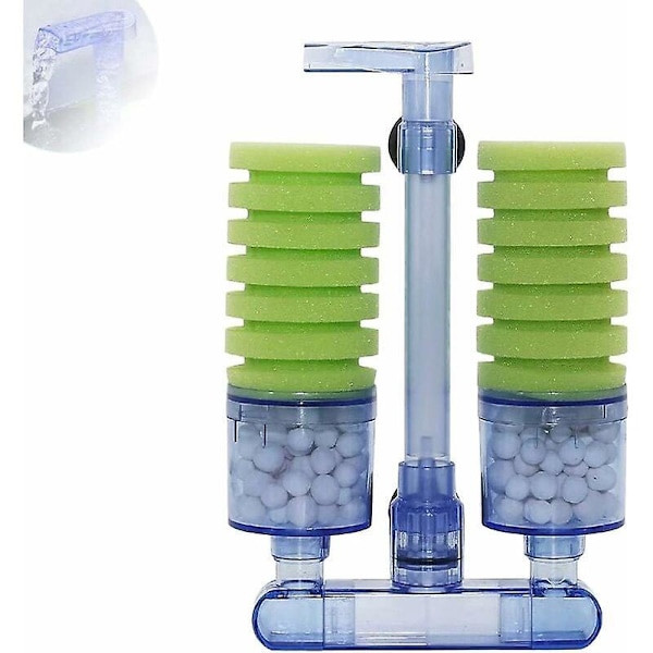 Biokemisk Filter, Akvariefisketank Mini Filter, Akvariefisketank Biokemisk Filter, Lydløs Svampefilter, til Akvarie Internt Filter til Fre