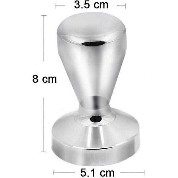 51mm Kaffe Tamper i Rostfritt Stål Kaffe Fördelare Tjock Kaffe Kökstillbehör med Silikon