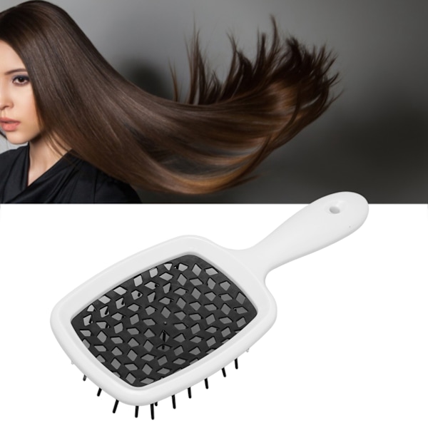 Snabbtorkande ventilerad hårborste för lockigt hår Black white handle