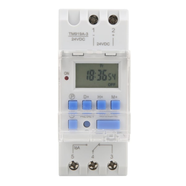 TM919A-3 24 V DC 16 A LCD 7 päivän ohjelmoitavat digitaaliset ajastinkytkimet