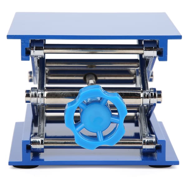 100 x 100 mm Blå Elektropläterad Aluminium Lab Lyftplattform Stativ Rack Saxlyft