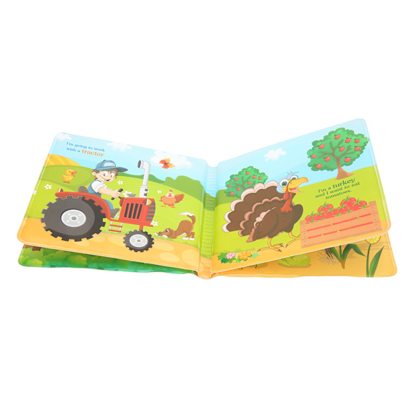 Badebog EVA-skum sikker ikke-giftig BPA-fri nem at rengøre stimulerer fantasien farveopfattelse baby badebog Happy Farm