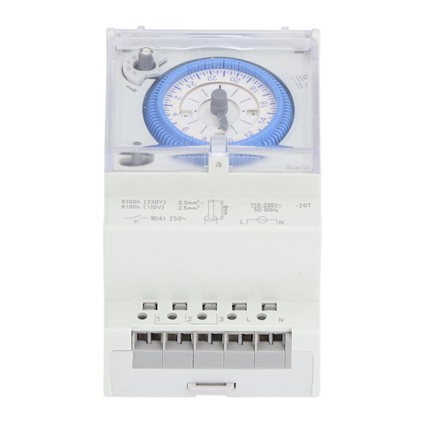 Mekaaninen ajastinkytkin 24 tunnin aikakytkin DIN-kisko ja power SUL 181d 110-230V