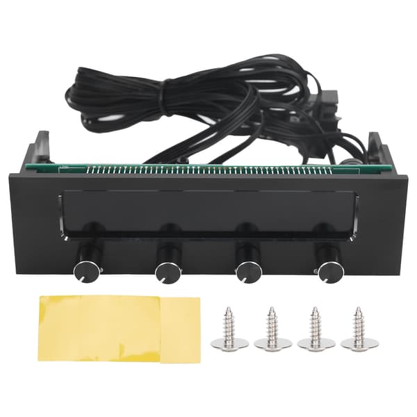 STW‑6041 Viftekontroller for datamaskin CPU Multifunksjonelt 4-kanals frontpanel LCD-skjerm