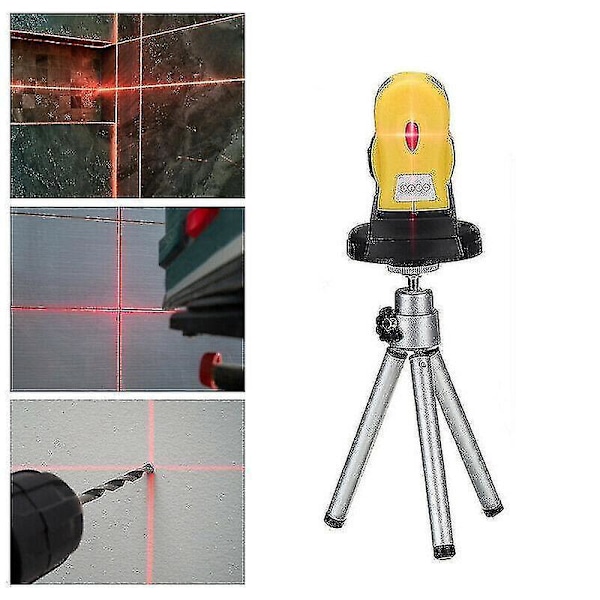 4 i 1 Exakt Multifunktionell Laserpass Nivå 360 Grader Horisontell Vertikal Ljusstråle Måttband
