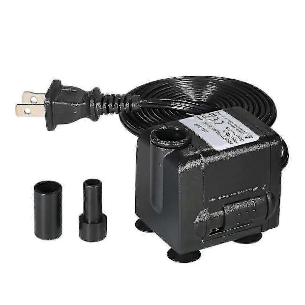 450L/H 6W Undervandspumpe til Akvarium Bordplade Fontæner Dam Vandhaver og Hydroponiske Systemer med 2 Dyser AC220-240V EU-stik