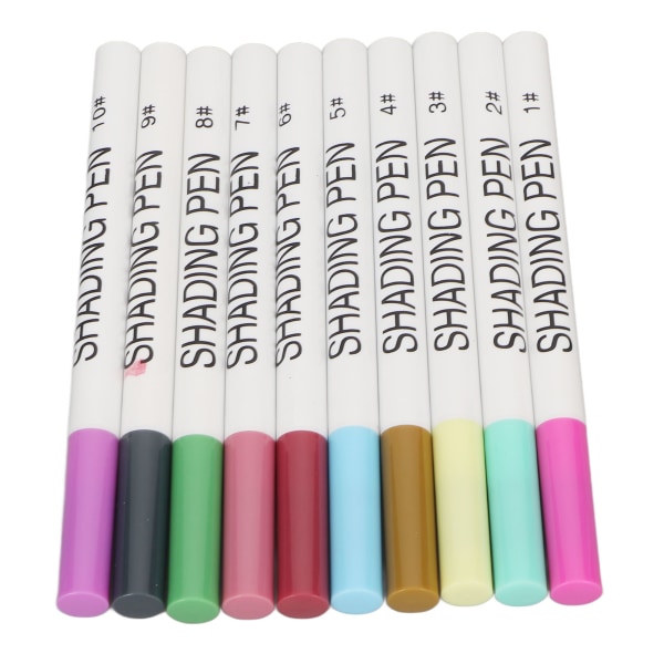 10 st Nagellackspennor i olika färger Snabbtorkande Bärbar Bärbar Nail Art pennor med ljus lyster för hemmasalong gör det själv