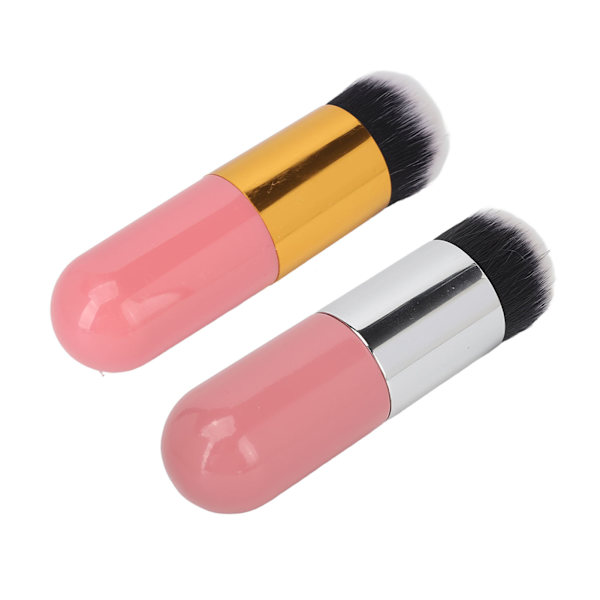 2st flytande foundationborste tätt fluffigt hår sminkborste för rougepressat pulver Rosa Guld Rosa Silver