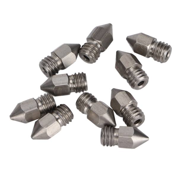 10 stk. 3D-printerdyser MK8 rustfrit stål 1,75 mm ekstruder printhoveddele tilbehør 0,2 mm