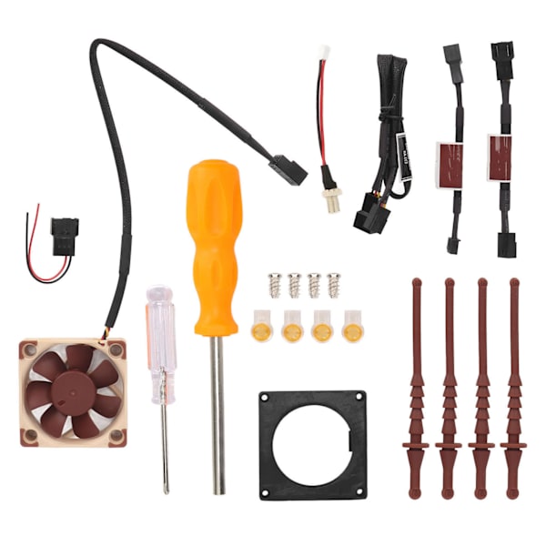 Fläkt 3D-utskriftsfäste Kit Effektiv värmeavledning Spelkonsol Kylfläktfäste Kit för Gamecube Noctua Svart