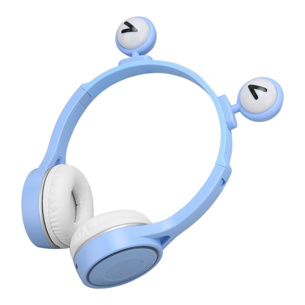 Børne Bluetooth-hovedtelefon Foldbare HiFi Stereo Cartoon Børneheadset med mikrofon og LED-lys til Home Travel School Blå