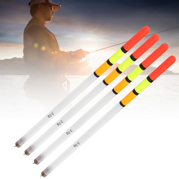 10 stk holdbare fiskeflåter Bobber Stick Tube Multi Purpose Fish Feed Baits Tilbehør Kit (3.0 hvit)
